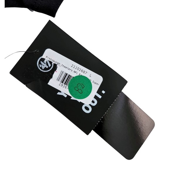 Pittsburgh Steelers '47 Brand NFL Team Striped Tee Shirt Size Large Black NWT - Picture 9 of 10